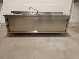 s/s sink with 2 tanks central